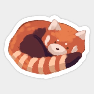 Cute red panda sleeping Sticker